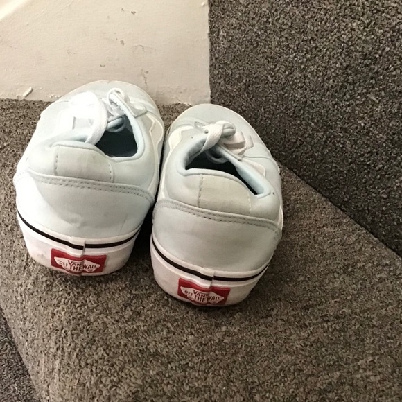 Vans Men's Sky Blue and White Sneakers - Picture 7 of 12